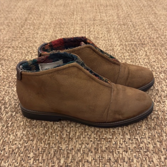 Vintage Hush Puppies Suede Plaid Sherpa Lined Ankle Boots with Zipper - Picture 4 of 14